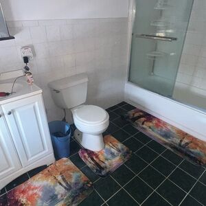 Multicolor Abstract Bath Rug Set - 3-Piece